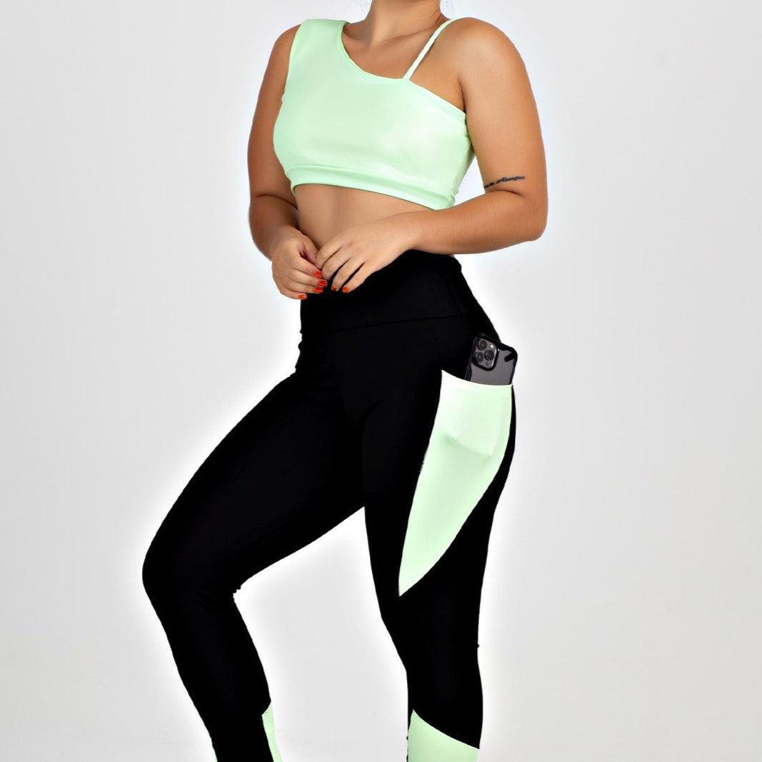 Conjunto Fitness Feminino - Cropped E Calça Legging Com Bolso Megan Z - Ludis Brasil