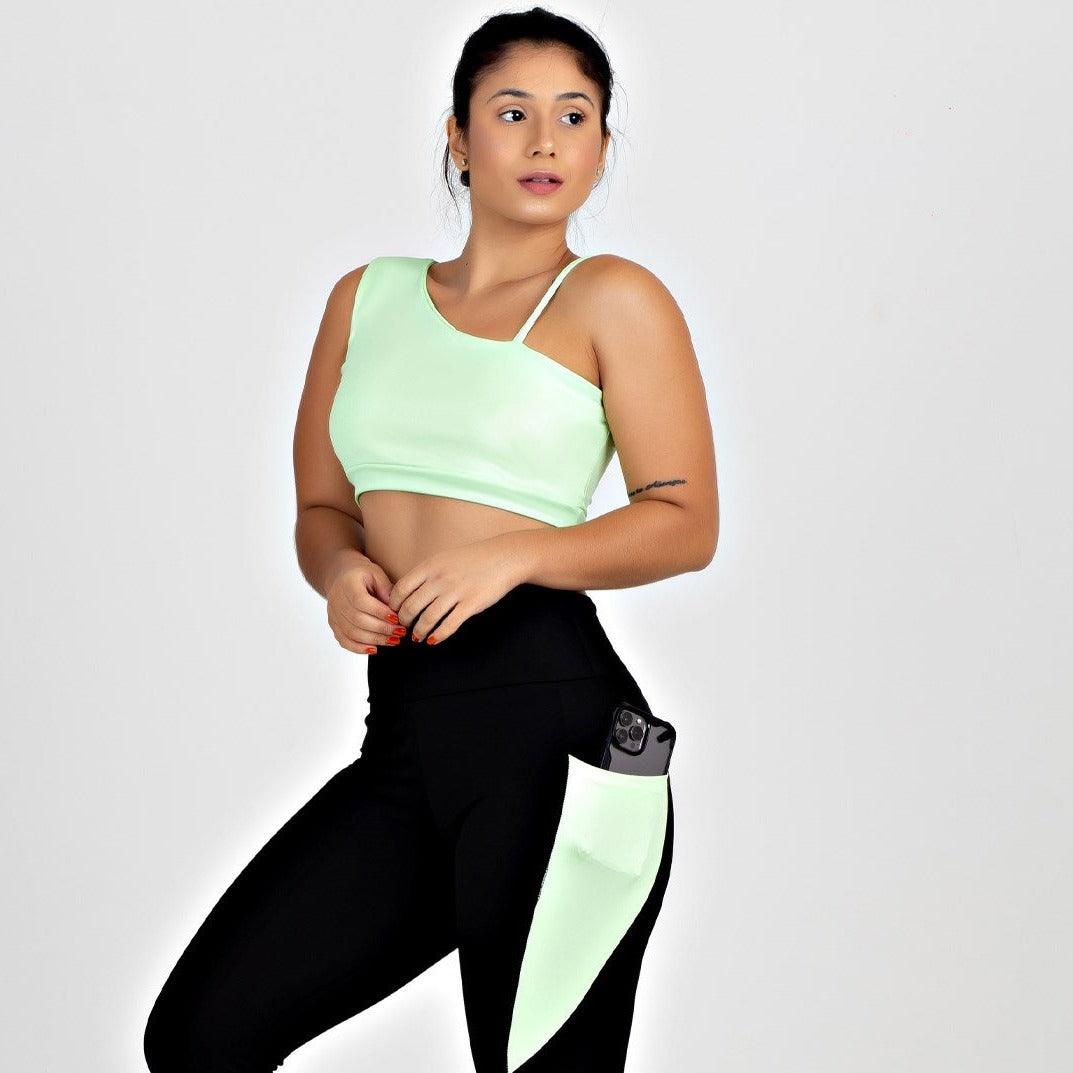 Conjunto Fitness Feminino - Cropped E Calça Legging Com Bolso Megan Z - Ludis Brasil