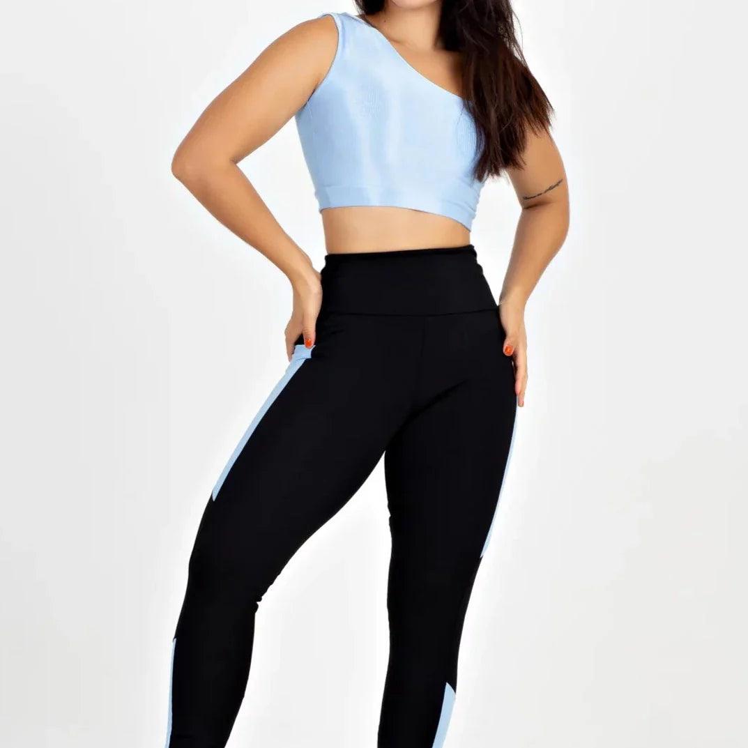 Conjunto Fitness Feminino - Cropped E Calça Legging Com Bolso Megan Z - Ludis Brasil