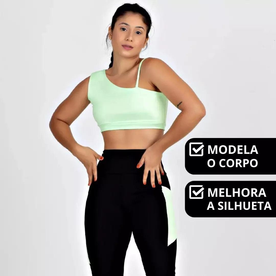 Conjunto Fitness Feminino - Cropped E Calça Legging Com Bolso Megan Z - Ludis Brasil