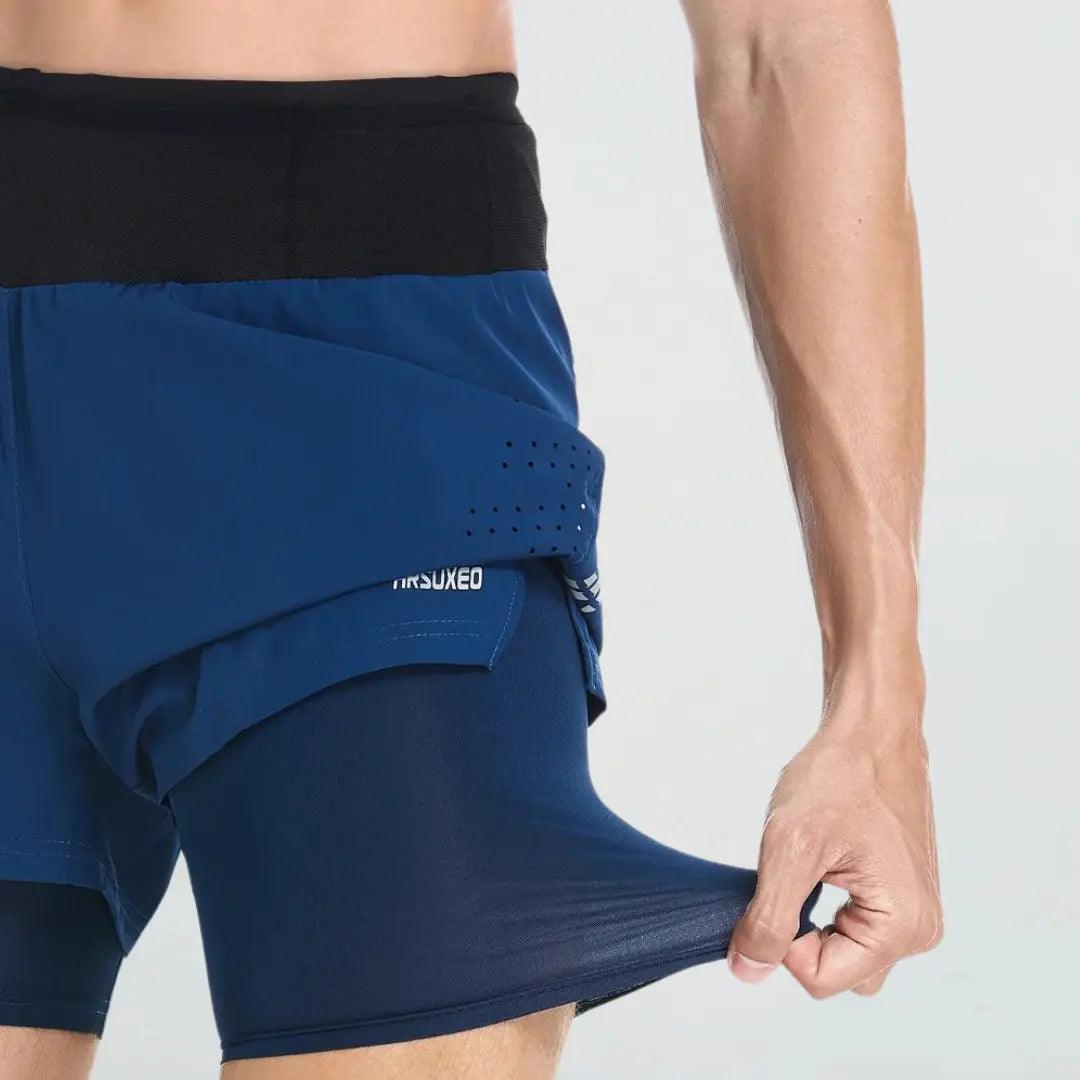 Short Para Corrida Masculino 2 em 1, Camada de Compressão - Ludis Brasil